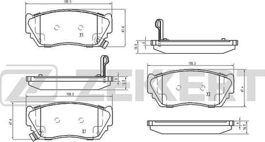 Zekkert BS-2151 - Тормозные колодки, дисковые, комплект autospares.lv