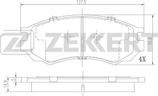 Zekkert BS-2153 - Тормозные колодки, дисковые, комплект autospares.lv