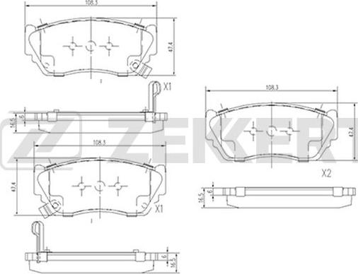 Zekkert BS-2152 - Тормозные колодки, дисковые, комплект autospares.lv