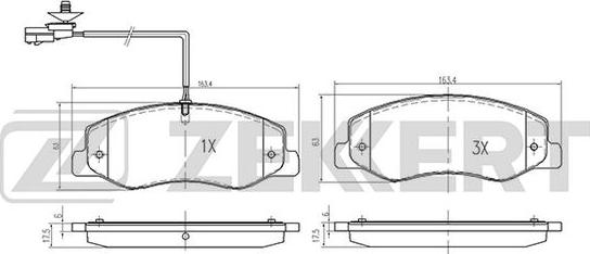 Zekkert BS-2165 - Тормозные колодки, дисковые, комплект autospares.lv