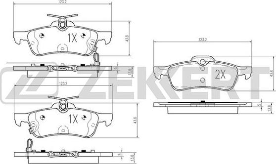 Zekkert BS-2161 - Тормозные колодки, дисковые, комплект autospares.lv