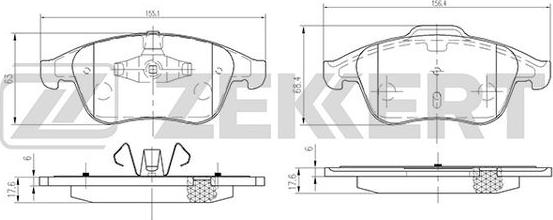 Zekkert BS-2163 - Тормозные колодки, дисковые, комплект autospares.lv