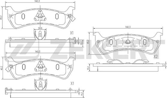 Zekkert BS-2105 - Тормозные колодки, дисковые, комплект autospares.lv