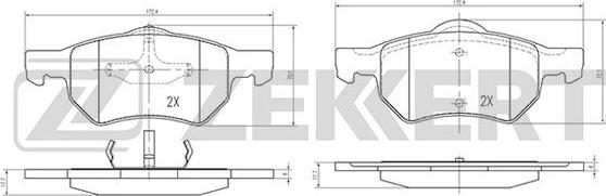 Zekkert BS-2106 - Тормозные колодки, дисковые, комплект autospares.lv