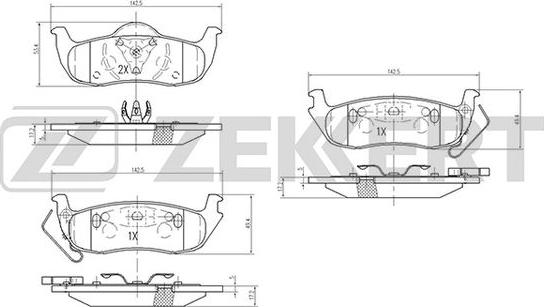Zekkert BS-2110 - Тормозные колодки, дисковые, комплект autospares.lv