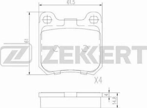 Zekkert BS-2111 - Тормозные колодки, дисковые, комплект autospares.lv