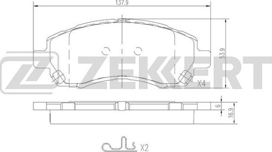 Zekkert BS-2134 - Тормозные колодки, дисковые, комплект autospares.lv