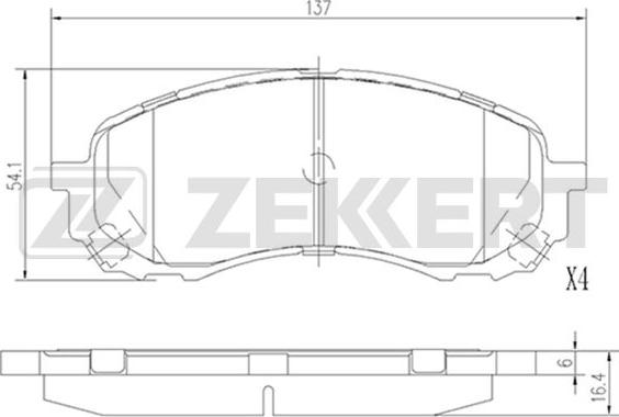 Zekkert BS-2135 - Тормозные колодки, дисковые, комплект autospares.lv