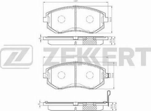 Zekkert BS-2136 - Тормозные колодки, дисковые, комплект autospares.lv