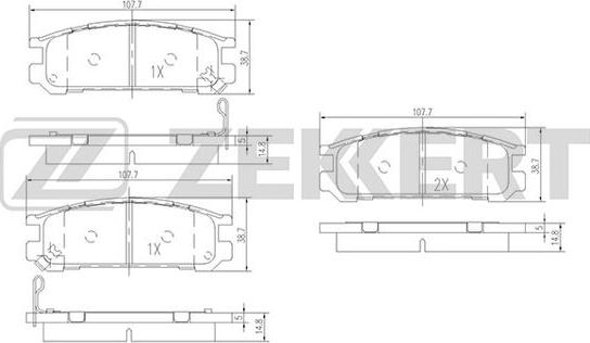 Zekkert BS-2133 - Тормозные колодки, дисковые, комплект autospares.lv