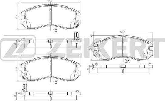 Zekkert BS-2132 - Тормозные колодки, дисковые, комплект autospares.lv