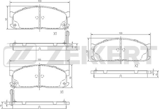 Zekkert BS-2137 - Тормозные колодки, дисковые, комплект autospares.lv