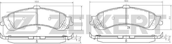 Zekkert BS-2129 - Тормозные колодки, дисковые, комплект autospares.lv