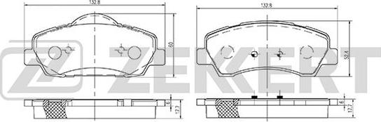 Zekkert BS-2125 - Тормозные колодки, дисковые, комплект autospares.lv