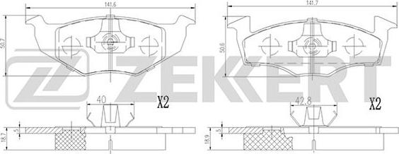 Zekkert BS-2894 - Тормозные колодки, дисковые, комплект autospares.lv