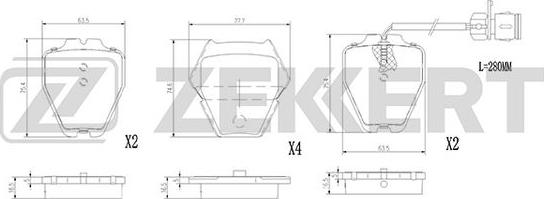 Zekkert BS-2898 - Тормозные колодки, дисковые, комплект autospares.lv