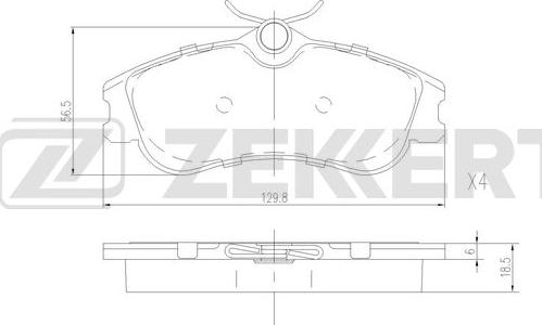 Zekkert BS-2892 - Тормозные колодки, дисковые, комплект autospares.lv