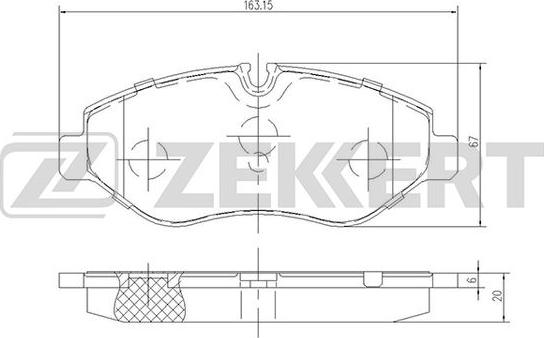 Zekkert BS-2844 - Тормозные колодки, дисковые, комплект autospares.lv