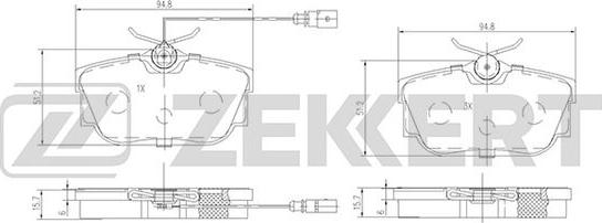 Zekkert BS-2845 - Тормозные колодки, дисковые, комплект autospares.lv