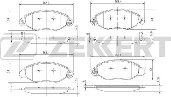 Zekkert BS-2840 - Тормозные колодки, дисковые, комплект autospares.lv