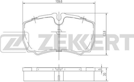 Zekkert BS-2842 - Тормозные колодки, дисковые, комплект autospares.lv