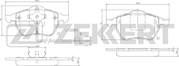 Zekkert BS-2847 - Тормозные колодки, дисковые, комплект autospares.lv