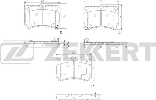 Zekkert BS-2857 - Тормозные колодки, дисковые, комплект autospares.lv