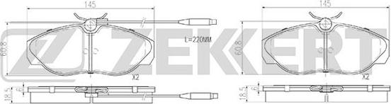 Zekkert BS-2869 - Тормозные колодки, дисковые, комплект autospares.lv