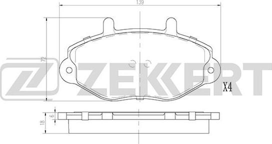 Zekkert BS-2864 - Тормозные колодки, дисковые, комплект autospares.lv