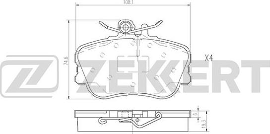 Zekkert BS-2868 - Тормозные колодки, дисковые, комплект autospares.lv