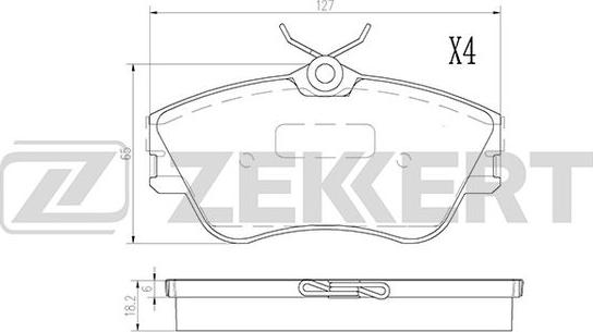 Zekkert BS-2867 - Тормозные колодки, дисковые, комплект autospares.lv