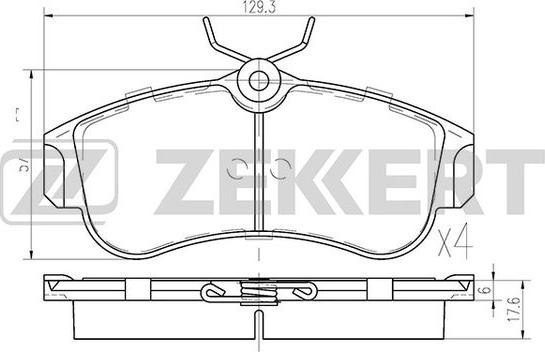 Zekkert BS-2805 - Тормозные колодки, дисковые, комплект autospares.lv