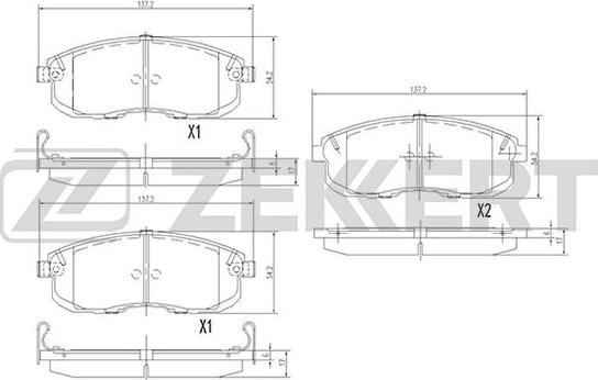 Zekkert BS-2806 - Тормозные колодки, дисковые, комплект autospares.lv