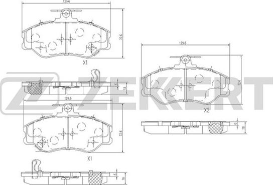 Zekkert BS-2808 - Тормозные колодки, дисковые, комплект autospares.lv