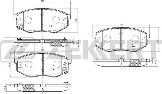 Zekkert BS-2815 - Тормозные колодки, дисковые, комплект autospares.lv