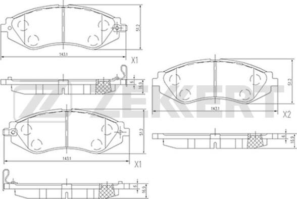 Zekkert BS-2811 - Тормозные колодки, дисковые, комплект autospares.lv