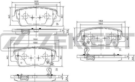 Zekkert BS-2818 - Тормозные колодки, дисковые, комплект autospares.lv