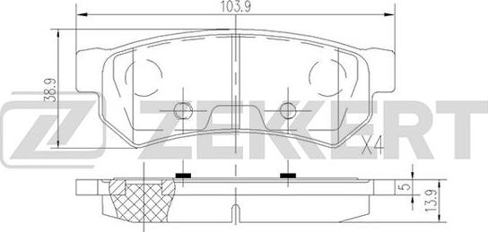 Zekkert BS-2813 - Тормозные колодки, дисковые, комплект autospares.lv