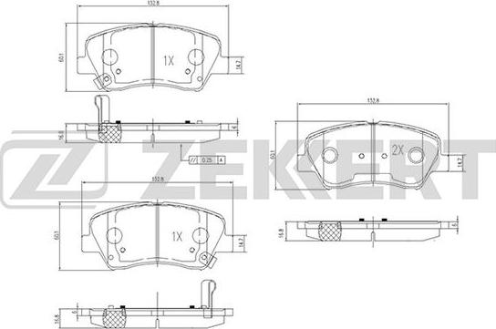 Zekkert BS-2817 - Тормозные колодки, дисковые, комплект autospares.lv