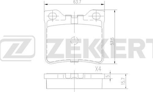 Zekkert BS-2887 - Тормозные колодки, дисковые, комплект autospares.lv