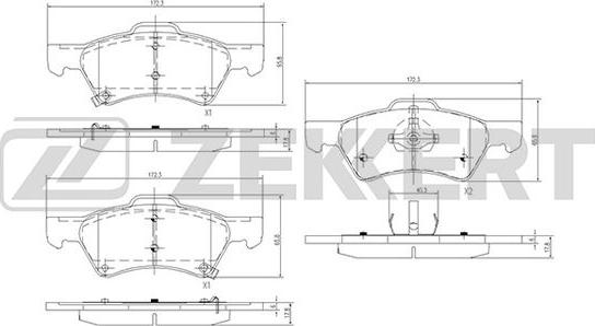 Zekkert BS-2839 - Тормозные колодки, дисковые, комплект autospares.lv