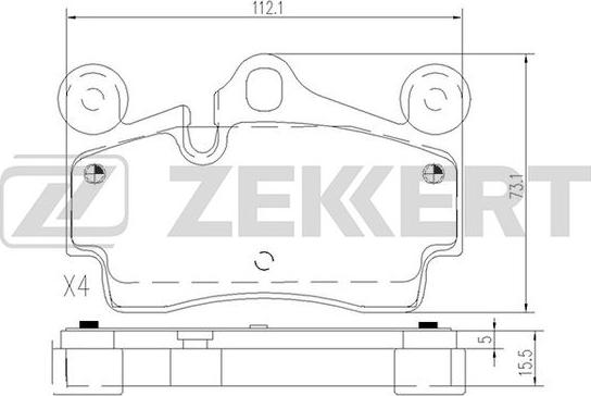 Zekkert BS-2834 - Тормозные колодки, дисковые, комплект autospares.lv