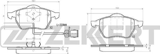 Zekkert BS-2831 - Тормозные колодки, дисковые, комплект autospares.lv