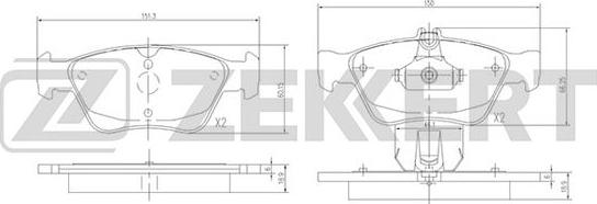 Zekkert BS-2833 - Тормозные колодки, дисковые, комплект autospares.lv