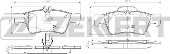 Zekkert BS-2832 - Тормозные колодки, дисковые, комплект autospares.lv