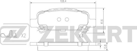 Zekkert BS-2837 - Тормозные колодки, дисковые, комплект autospares.lv