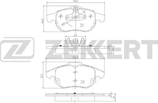 Zekkert BS-2829 - Тормозные колодки, дисковые, комплект autospares.lv
