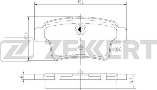 Zekkert BS-2824 - Тормозные колодки, дисковые, комплект autospares.lv