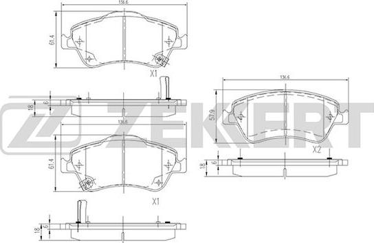 Zekkert BS-2820 - Тормозные колодки, дисковые, комплект autospares.lv