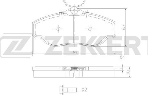 Zekkert BS-2874 - Тормозные колодки, дисковые, комплект autospares.lv